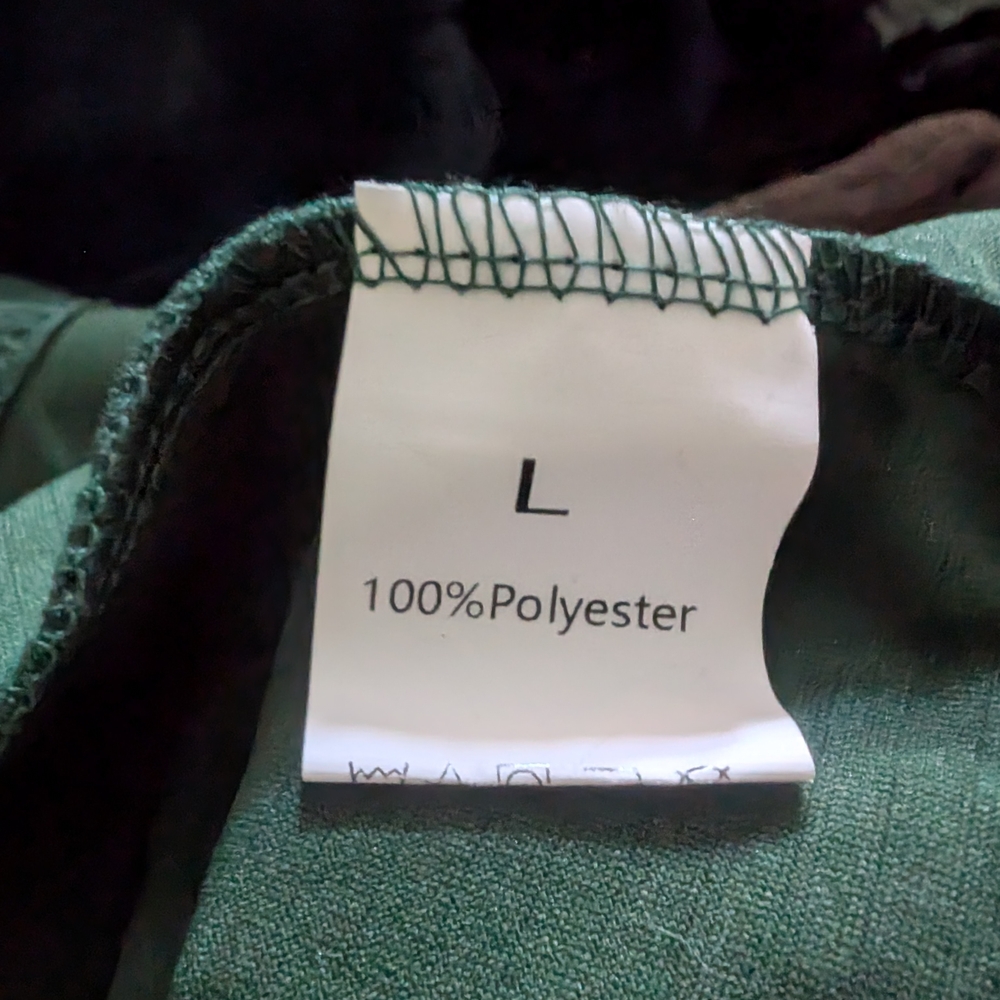 Long Sleev Green Ribbed Ruffle Detail Dress - Picture 4 of 5